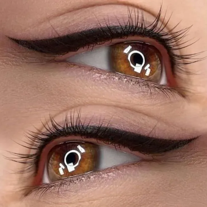 Eyeliner tattoo macro detail